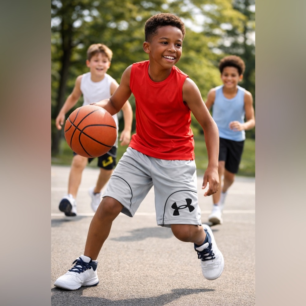 Under Armour Youth Light Gray/Black Perimeter Shorts